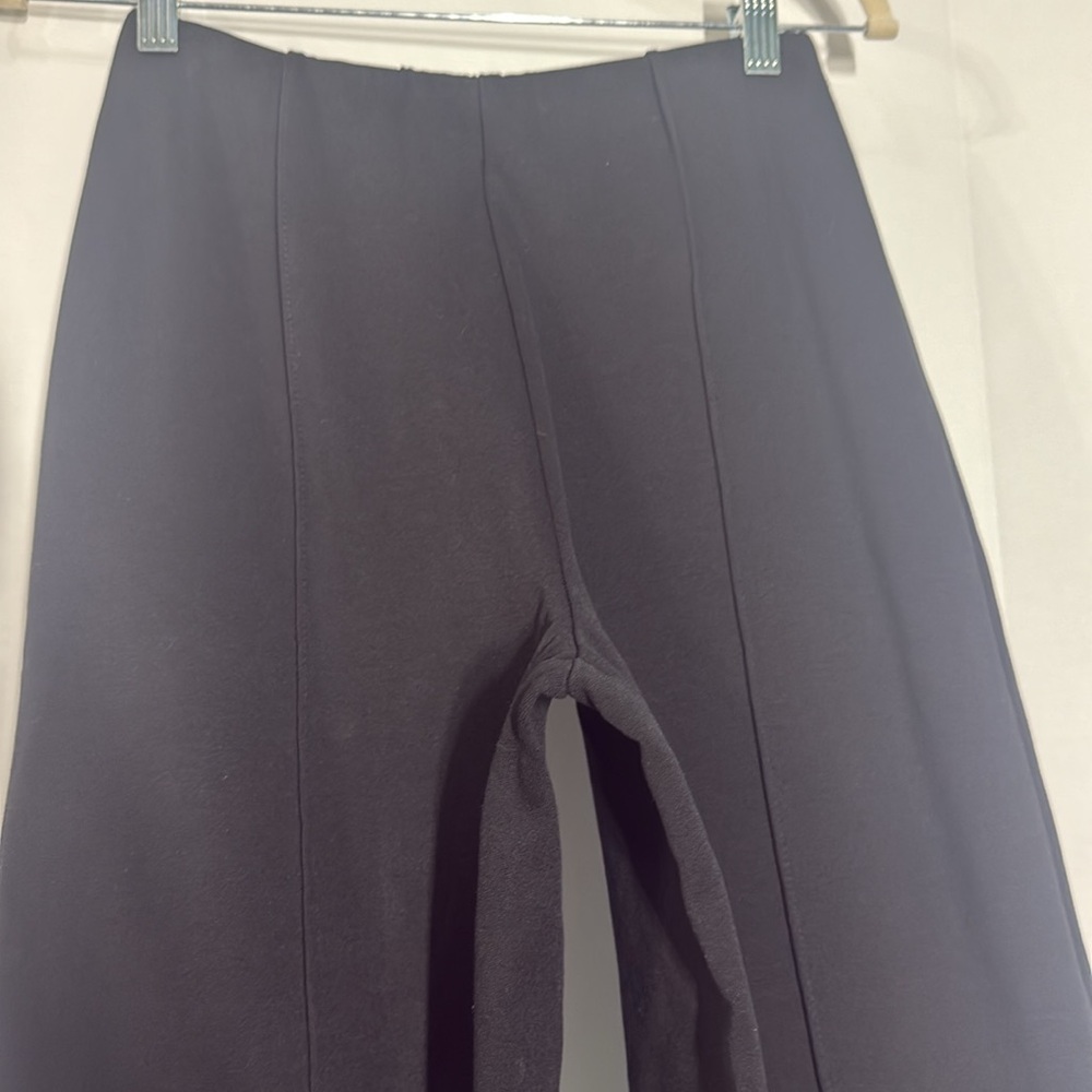 Zara Black High Waisted Pull On Ponte Pin Tuck Seam Comfortable Pant Size Medium - Picture 3 of 7